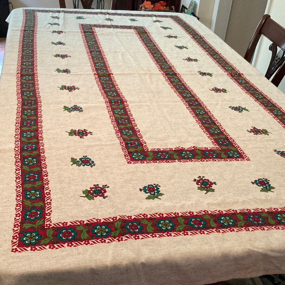 Linen tablecloth. Approximately 82 x 45